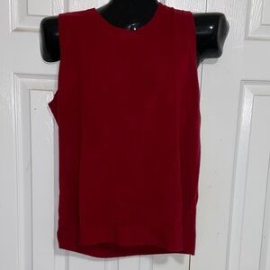 Chic Sleeveless Red Blouse